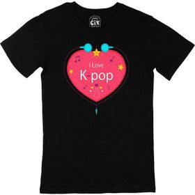 Cix K Pop Kalpli Siyah T-shirt