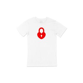 Cix Kalbim Kapalı Baskılı Beyaz Unisex T-shirt