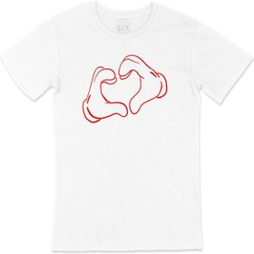 Cix Kalp Beyaz Erkek T-shirt
