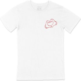 Cix Kalp Cep Logo Tasarımlı Beyaz T-shirt