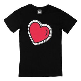 Cix Kalp Çizimli Siyah T-shirt