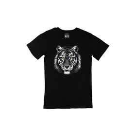 Cix Kaplan Desenli Yuvarlak Yaka Siyah T-shirt