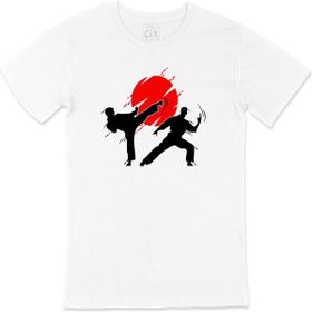 Cix Karate Fist Görselli Yuvarlak Yaka Siyah T-shirt