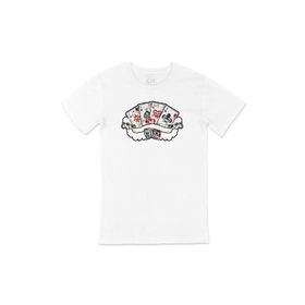 Cix Kare As Kumarbaz Baskılı Yuvarlak Yaka Beyaz T-shirt