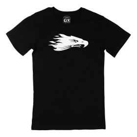 Cix Kartal Kafası Baskılı Yuvarlak Yaka Siyah T-shirt