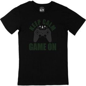 Cix Keep Calm Game On Yazılı Yuvarlak Yaka Siyah T-shirt