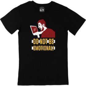Cix Kırmızı Do Not Be Emotional Logolu Yuvarlak Yaka Siyah T-shirt