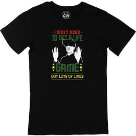 Cix Kırmızı Dont Need Life Logolu Yuvarlak Yaka Siyah T-shirt