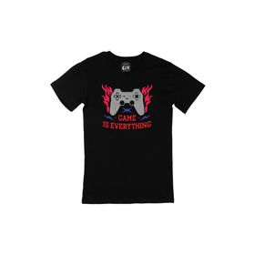 Cix Kırmızı Game is Everything Logolu Yuvarlak Yaka Siyah T-shirt