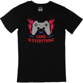 Cix Kırmızı Game is Everything Logolu Yuvarlak Yaka Siyah T-shirt