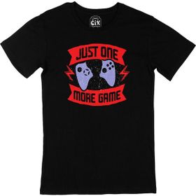 Cix Kırmızı Just One More Game Logolu Yuvarlak Yaka Siyah T-shirt