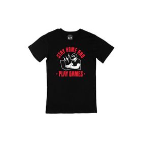 Cix Kırmızı Stay Home Play Game Siyah Erkek T-shirt
