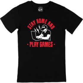 Cix Kırmızı Stay Home Play Game Siyah Erkek T-shirt