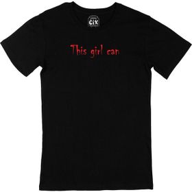 Cix Kırmızı This Girl Can Yazılı Siyah Erkek T-shirt