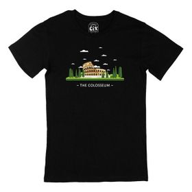 Cix Kolezyum Baskılı Siyah Erkek T-shirt