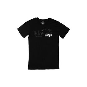 Cix Konya Çizimli Baskılı Siyah Erkek T-shirt