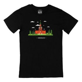 Cix Kremlin Sarayı Baskılı Siyah Erkek T-shirt
