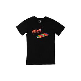 Cix Ksilofon Çalan Karınca Baskılı Siyah Erkek T-shirt