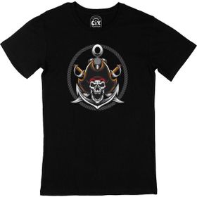 Cix Kuru Kafa Korsan Logo Siyah Erkek T-shirt