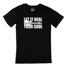 Cix Let It Heal Your Soul Logolu Yuvarlak Yaka Siyah T-shirt
