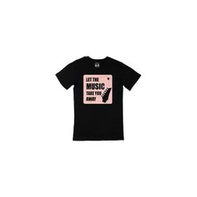 Cix Let The Music Take You Away Logolu Yuvarlak Yaka Siyah T-shirt