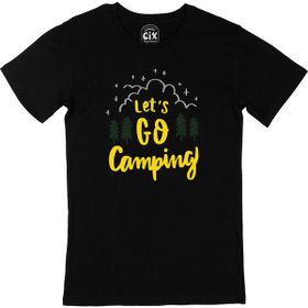 Cix Lets Go Camping Yazılı Yuvarlak Yaka Siyah T-shirt