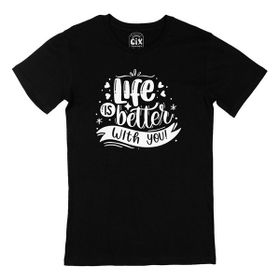 Cix Life Is Better With You Logolu Yuvarlak Yaka Siyah T-shirt
