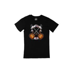 Cix Live Free Or Die Music Logolu Yuvarlak Yaka Siyah T-shirt