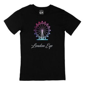 Cix London Eye Baskılı Yuvarlak Yaka Siyah T-shirt