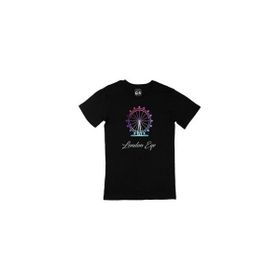 Cix London Eye Baskılı Yuvarlak Yaka Siyah T-shirt