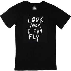 Cix Look Mum I Can Fly Travis Scott Yazılı Yuvarlak Yaka Siyah T-shirt