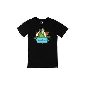 Cix Looking Forward Logolu Yuvarlak Yaka Siyah T-shirt
