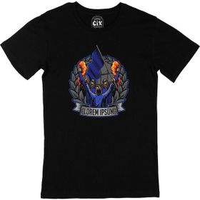 Cix Lorem Ipsum Logolu Yuvarlak Yaka Siyah T-shirt