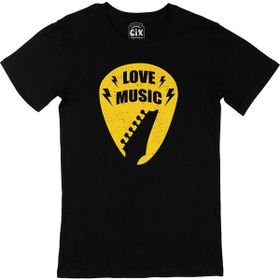Cix Love Music Baskılı Yuvarlak Yaka Siyah T-shirt