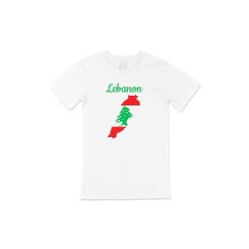 Cix Lübnan Haritalı ve Bayraklı Beyaz T-shirt