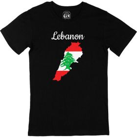 Cix Lübnan Haritalı ve Bayraklı Siyah T-shirt