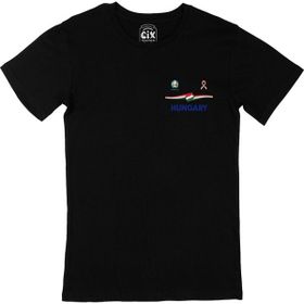 Cix Macaristan Euro 2020 Cep Logo Tasarımlı Siyah T-shirt