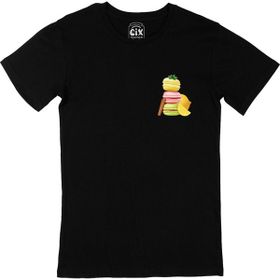 Cix Macaron Cep Logo Tasarımlı Siyah T-shirt