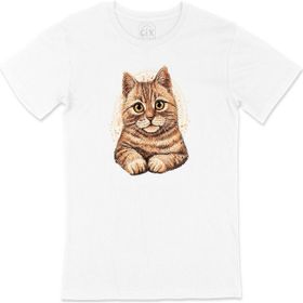 Cix Masum Kedi Beyaz T-shirt