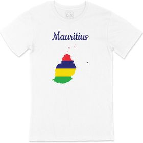 Cix Mauritius Haritalı ve Bayraklı Beyaz T-shirt