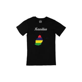 Cix Mauritius Haritalı ve Bayraklı Siyah T-shirt