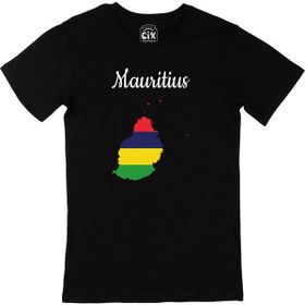 Cix Mauritius Haritalı ve Bayraklı Siyah T-shirt