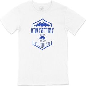 Cix Mavi Adventure Will Kill You Beyaz T-shirt