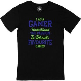 Cix Mavi As a Gamer Siyah T-shirt