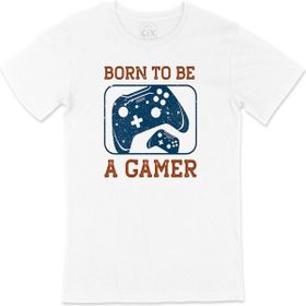 Cix Mavi Born to be a Gamer Beyaz T-shirt