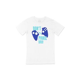 Cix Mavi Don't Panic Bro Beyaz T-shirt