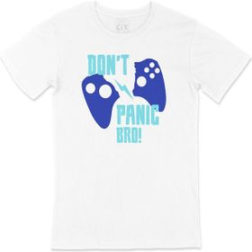 Cix Mavi Don't Panic Bro Beyaz T-shirt
