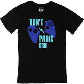 Cix Mavi Don't Panic Bro Siyah T-shirt