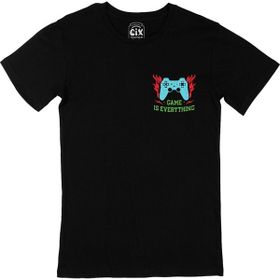 Cix Mavi Game Is Everything Cep Logo Tasarımlı Siyah T-shirt