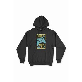 Cix Mavi Gamer Mode on Siyah Kapüşonlu Sweatshirt